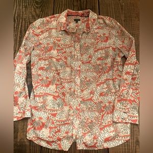 Talbots Tiger Print Button down